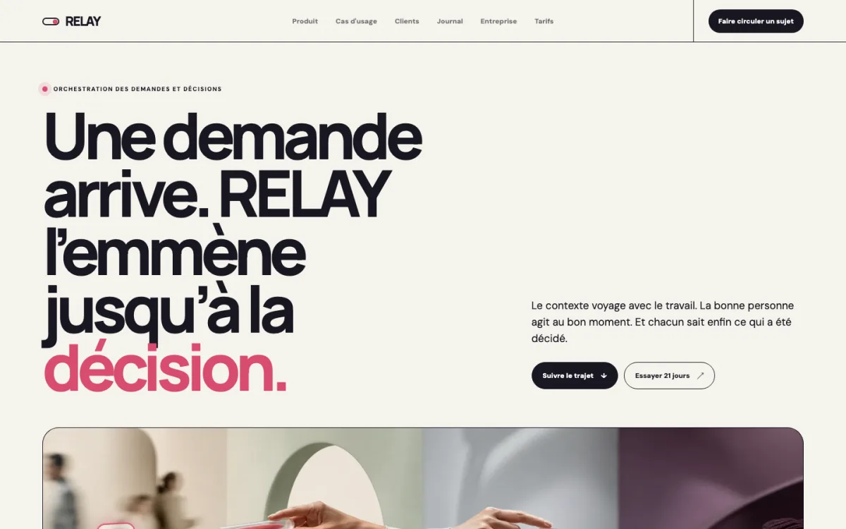 Aperçu de la page d'accueil du layout Le Signal