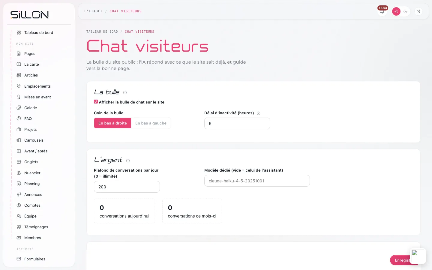 Chat visiteurs