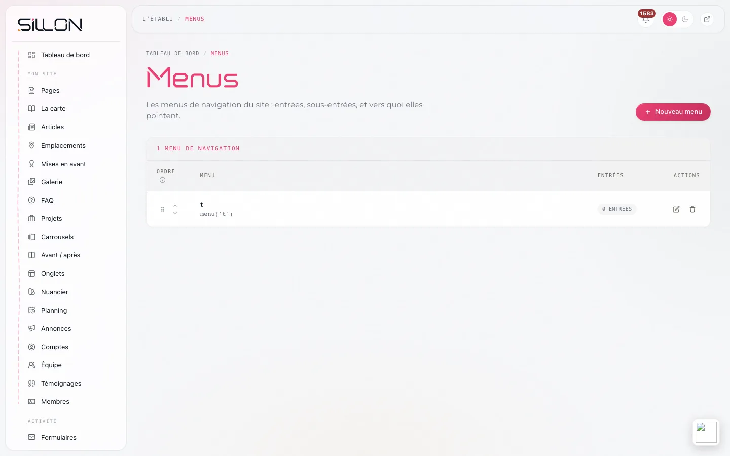 Menus
