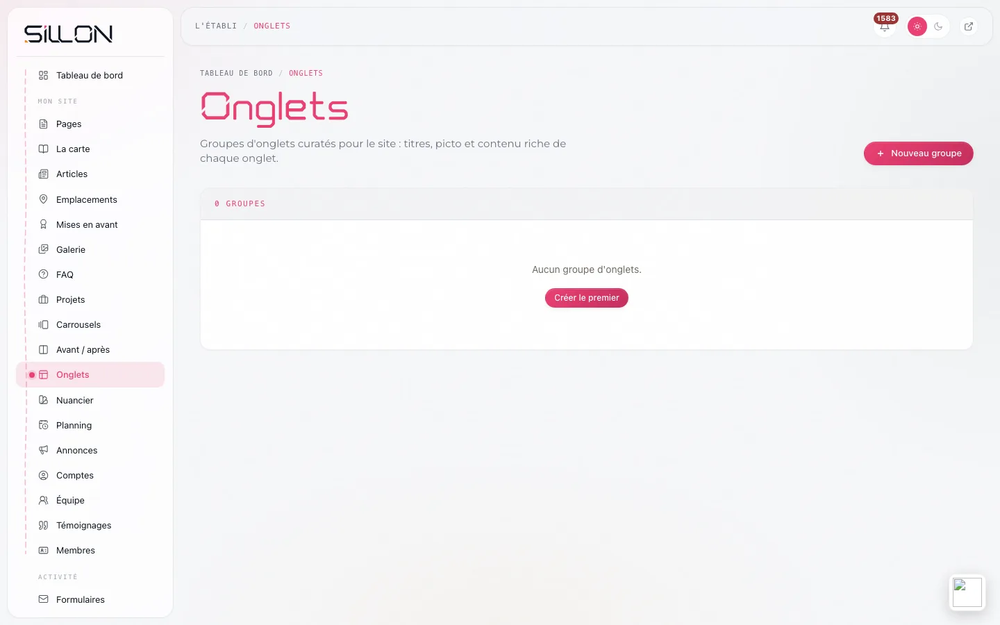 Onglets