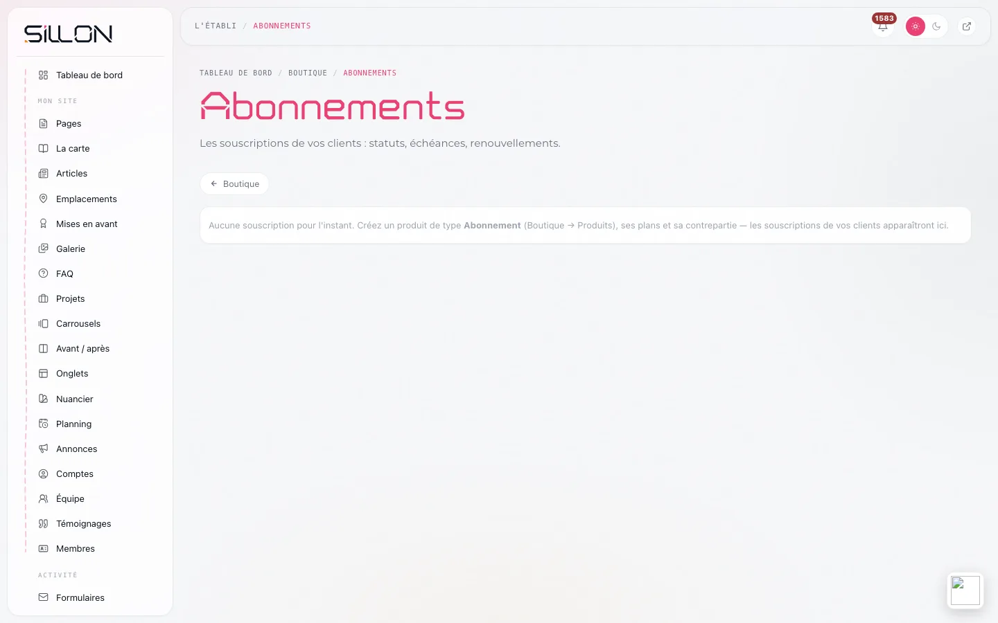 Les abonnements