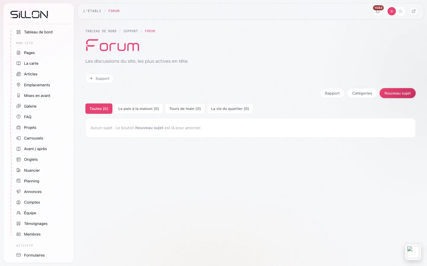 La modération du forum